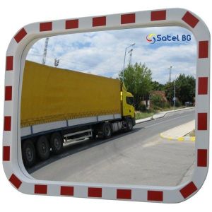 TR-80х100 Зеркало прямоугольное уличное с отражающей окантовкой