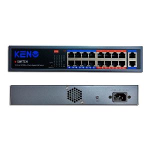 KN-SW1602POE+ Коммутатор с питанием по PoE