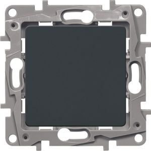 ETIKA выключатель 1-клавишный, скрытой установки, антрацит (672601) Выключатель