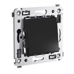 Выключатель одноклавишный в стену Avanti черный квадрат (4402103) Выключатель