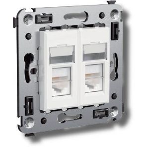 Розетка телефонная в стену Avanti двойная белое облако (4400314) Розетка