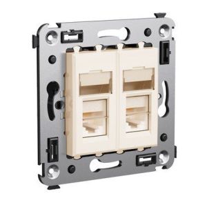 Розетка телефонная в стену Avanti двойная ванильная дымка (4405314) Розетка