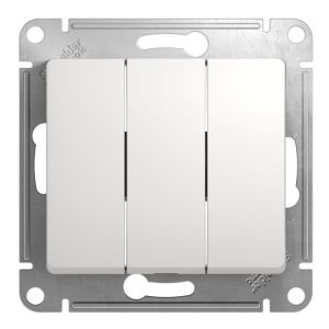 Glossa выключатель 3-клавишный, скрытой установки, механизм, белый (GSL000131) Выключатель