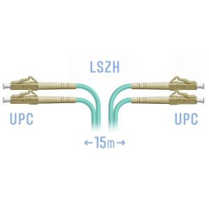 Патчкорд оптический LC/UPC MM Duplex 15 метров