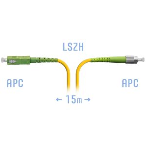 Патчкорд оптический FC/APC-SC/APC SM 15 метров