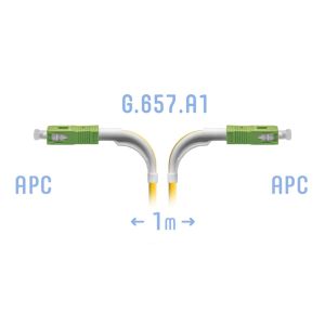 Патчкорд оптический SC/APC SM G.657.A1 (угловой) 1 метр