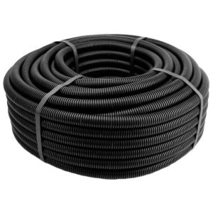 Труба гофрированная ПНД d20мм с протяжкой черн. (уп.100м)