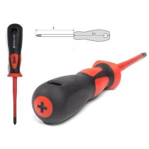Отвертка СЛИМ PH1х80 Диэлектрическая отвертка шлицевая