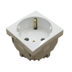 Розетка 2к+З (45х45), белая (45131 SBR) Розетка 2к+З