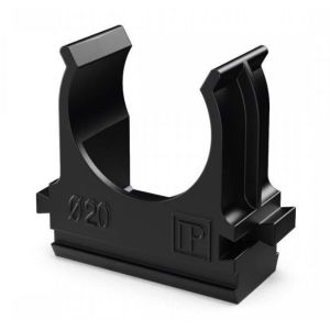 Держатель D20 черный (100 шт) (PR.02720ч) Крепление для труб ПВХ