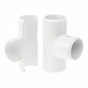 Тройник разборный белый D16 (Промрукав) (PR.07316б) Тройник