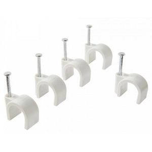 Скоба с гвоздем 6мм (100 шт) Скоба пластиковая