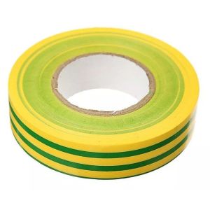 Изолента желто-зеленая ПВХ 15х25 (KR-09-2107) Лента изоляционная