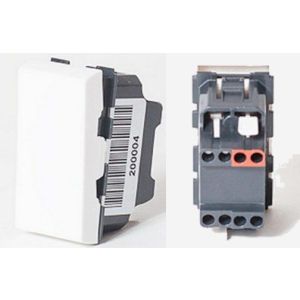 Выключатель одноклавишный 22,5х45, белый (200004) Выключатель