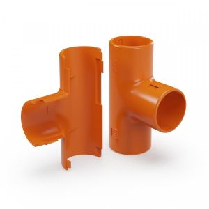 Тройник разборный D25 оранжевый (Промрукав) (PR13.1160) Тройник
