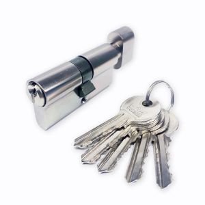 CBF-1 60 (30х30В) НИКЕЛЬ Евроцилиндр с вертушкой