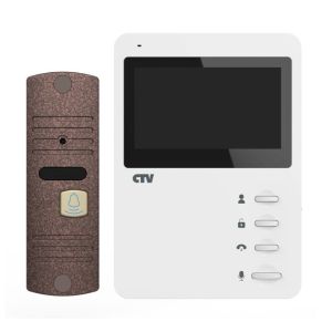 CTV-DP1400N (белый + бронза) Комплект видеодомофона