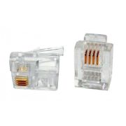 PLUG-6P4C-P-C2-100 (100 шт) Разъем RJ-12