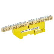 Шина PE «земля» на DIN-изолятор ШНИ-6х9-20-Д-Ж (YNN10-69-20D-K05) Шина на DIN-изолятор