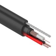 КВК-П-2+2x0,75 мм², +ТРОС (Cu/Cu) черный REXANT (01-4107) Кабель комбинированный для систем видеонаблюдения