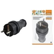 Вилка прямая 2Р+РЕ 16А 250В IP44 (SQ0612-0001) Вилка прямая каучук