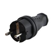 Вилка прямая 2Р+РЕ 16А 250В IP44 (SQ0612-0031) Вилка прямая каучук