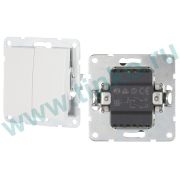 Выключатель 2-клавиши 16 A, 250 B, белый LK60 (861104-1) Выключатель