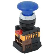 Кнопка AELA-22 «Грибок» синяя, неон 1з+1р (BBG20-AELA-K07) Кнопка без фиксации с подсветкой