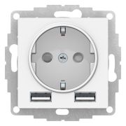 AtlasDesign розетка 1-местная с 2 USB A+A, скрытой установки, механизм, белый (ATN000130) Розетка с USB