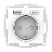 AtlasDesign розетка 1-местная с 2 USB A+C, скрытой установки, механизм, белый (ATN000132) Розетка с USB