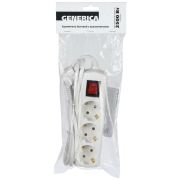 Удлинитель У03В 3 места с заземлением 1,5м 3х1мм2 10А/250В GENERICA (WYP10-10-03-D15-ZK-G) Удлинитель