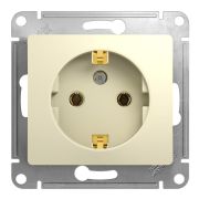 Glossa розетка 1-местная с заземлением, скрытой установки, механизм, бежевый (GSL000243) Розетка