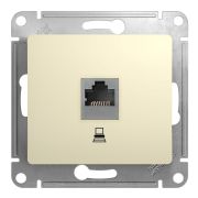 Glossa розетка RJ45 1-местная, кат. 5Е, скрытой установки, механизм, бежевый (GSL000281K) Розетка компьютерная