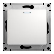 Glossa переключатель проходной 1-клавишный с подсветкой, скрытой установки, механизм, белый (GSL000163) Переключатель проходной