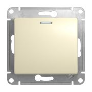 Glossa переключатель проходной 1-клавишный с подсветкой, скрытой установки, механизм, бежевый (GSL000263) Переключатель проходной