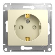 Glossa розетка 1-местная, в сборе, с заземлением со шторками, скрытой установки, бежевый (GSL000245) Розетка