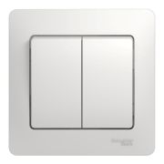 Glossa выключатель 2-клавишный в сборе, скрытой установки, белый (GSL000152) Выключатель