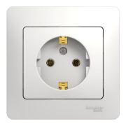 Glossa розетка 1-местная, в сборе, с заземлением, скрытой установки, белый (GSL000142) Розетка