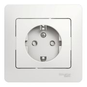 Glossa розетка 1-местная, в сборе, с заземлением со шторками, скрытой установки, белый (GSL000144) Розетка