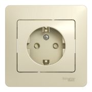 Glossa розетка 1-местная, в сборе, с заземлением со шторками, скрытой установки, бежевый (GSL000244) Розетка