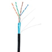 Кабель NETLAN F/UTP 4 пары, Кат.5e (Класс D), 100МГц, одножильный, BC (чистая медь), внешний, PE до -40C, черный, 100м