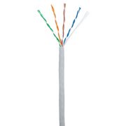 Кабель NETLAN U/UTP 4 пары, Кат.5e (Класс D), 100МГц, одножильный, BC (чистая медь), внутренний, PVC нг(B), серый, 100м