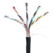 Кабель NETLAN U/UTP 25 пар, Кат.5 (Класс D), 100МГц, одножильный, BC (чистая медь), внешний, PE до -40C, черный, 305м
