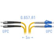 Патчкорд оптический LC/UPC-FC/UPC SM G.657.A1 Duplex 5 метров