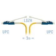 Патчкорд оптический LC/UPC SM Duplex (HD) 3 метра, волокно G.657.A1