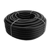 Труба гофрированная ПНД d25мм с протяж. черн. (уп.75м)