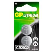 GP Lithium CR2032 (GP CR2032-2CRU2), упак. 2 шт. БЛИСТЕР Литиевые дисковые батарейки