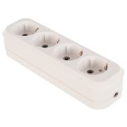 Розетка (колодка) удлинителя 4-м с заземлением АБС-пластик (E304) Розетка (колодка) удлинителя