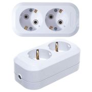 Розетка (колодка) удлинителя 2-м с заземлением АБС-пластик (E302) Розетка (колодка) удлинителя