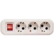 Розетка (колодка) удлинителя 3-м с заземлением с выключателем АБС-пластик (S303) Розетка (колодка) удлинителя